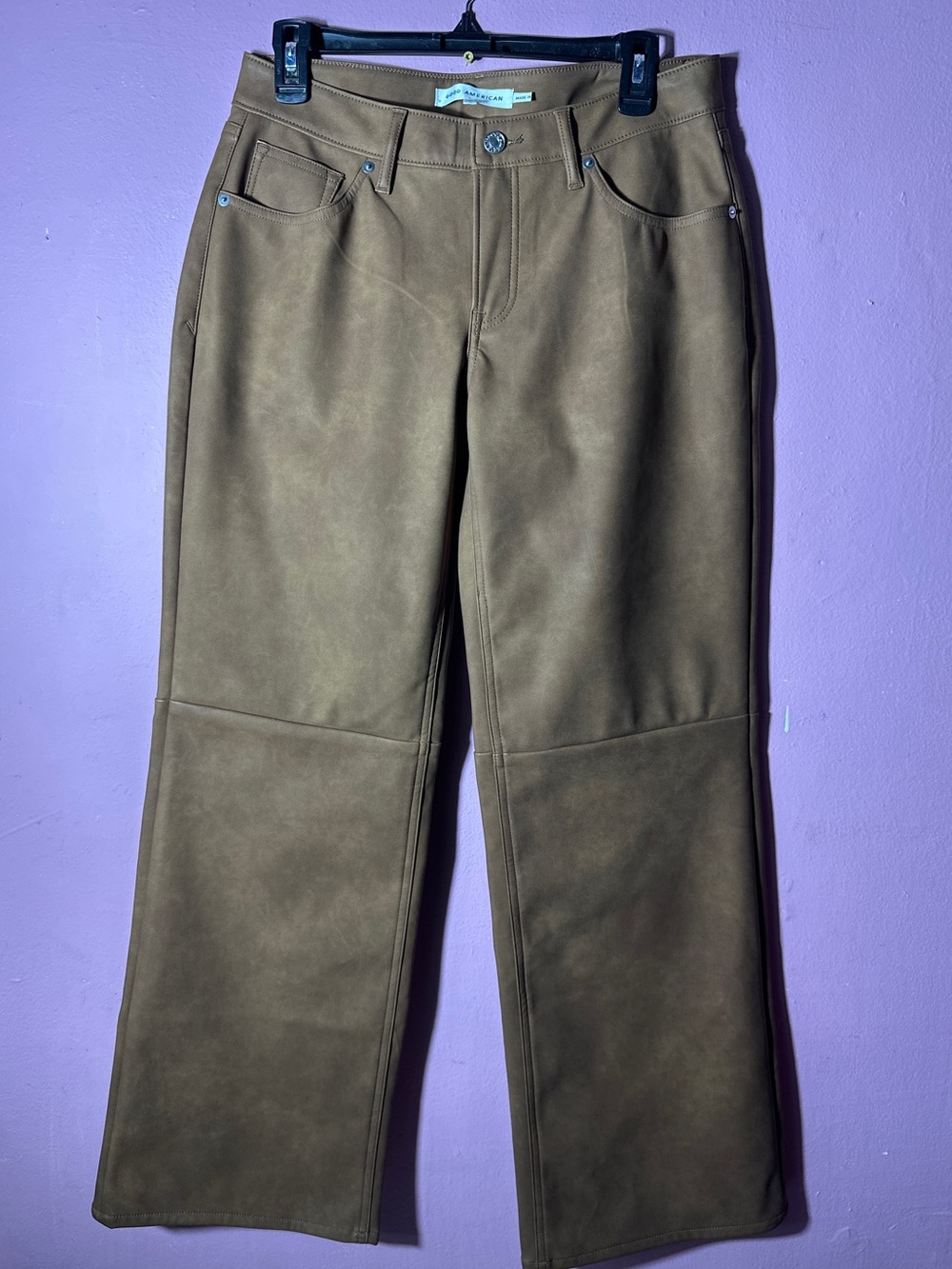 Good American better than leather brown  wide Leg Pants
